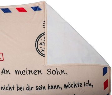 Kinderdecke Fleecedecke An Meine Sohn Brief Gedruckt Quilts Luftpost Decke, GelldG