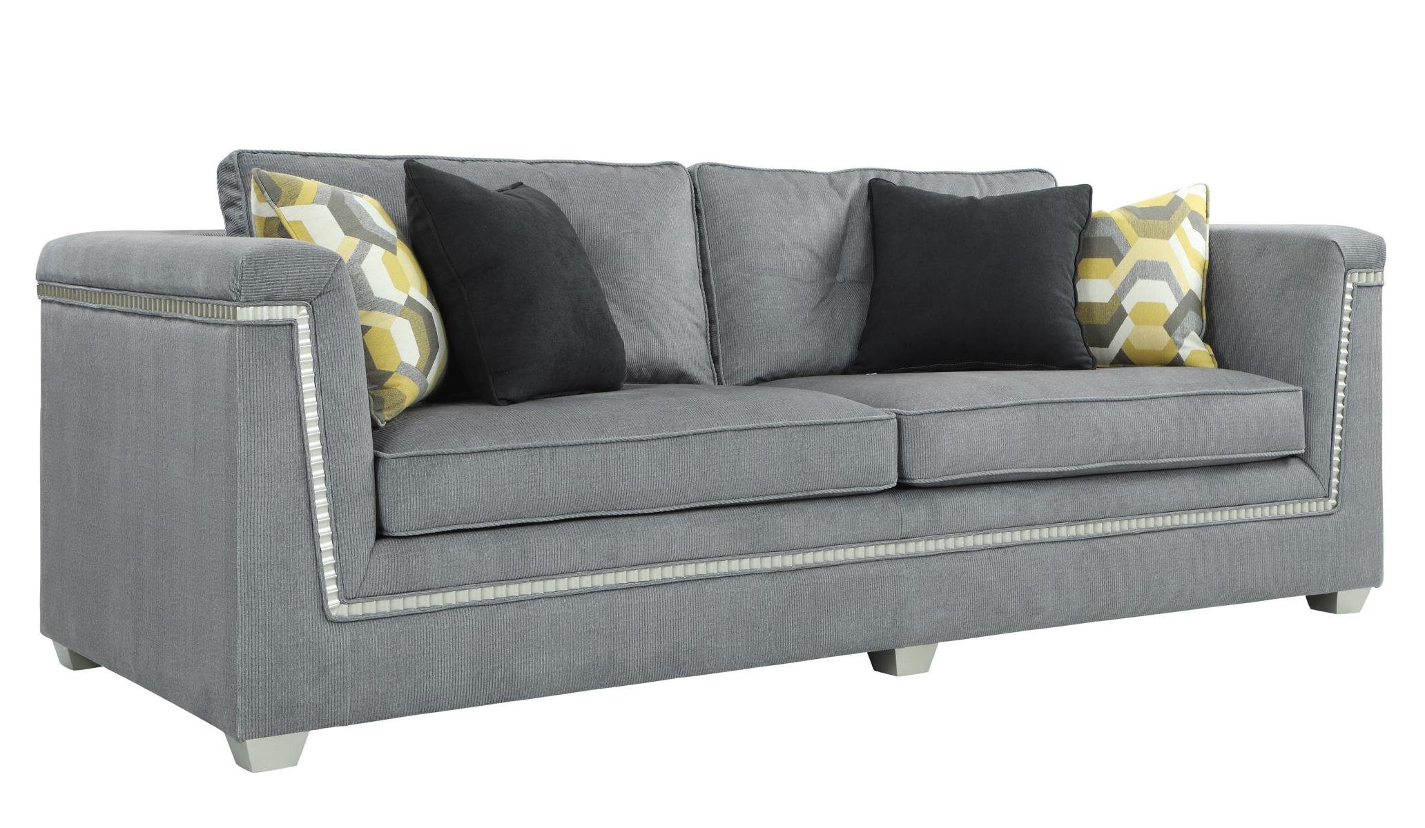 JVmoebel Sofa in 3+1 Polstermöbel Textil Sofagarnitur Wohnzimmer Graue Couchen, Made Europe