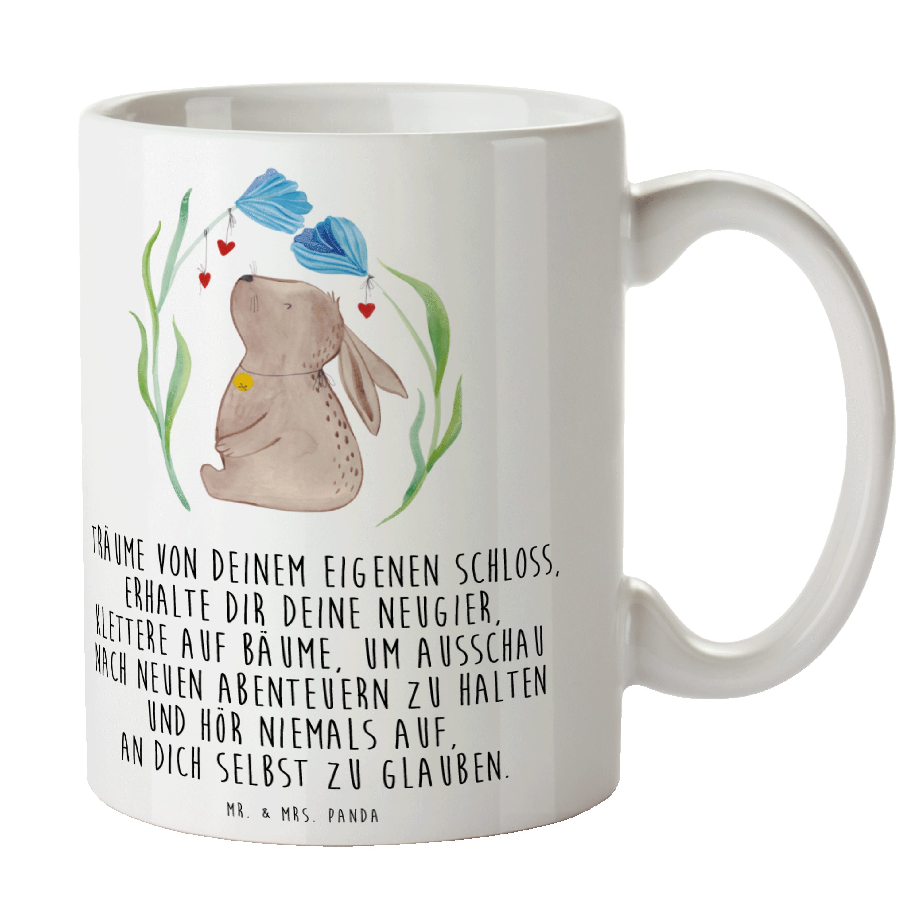 Mr. Taufgesc, Tasse Mrs. Hase Panda - Tasse, Kaffeetasse, Geschenk, - Weiß Keramik & Blume Osterhase,