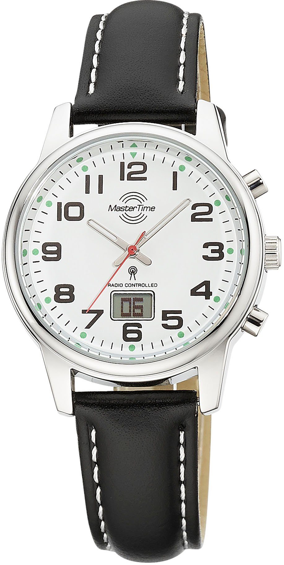 MASTER TIME Funkuhr Super Power MTLA-10817-12L, Armbanduhr, Quarzuhr, Damenuhr, Datum, Leuchtzeiger