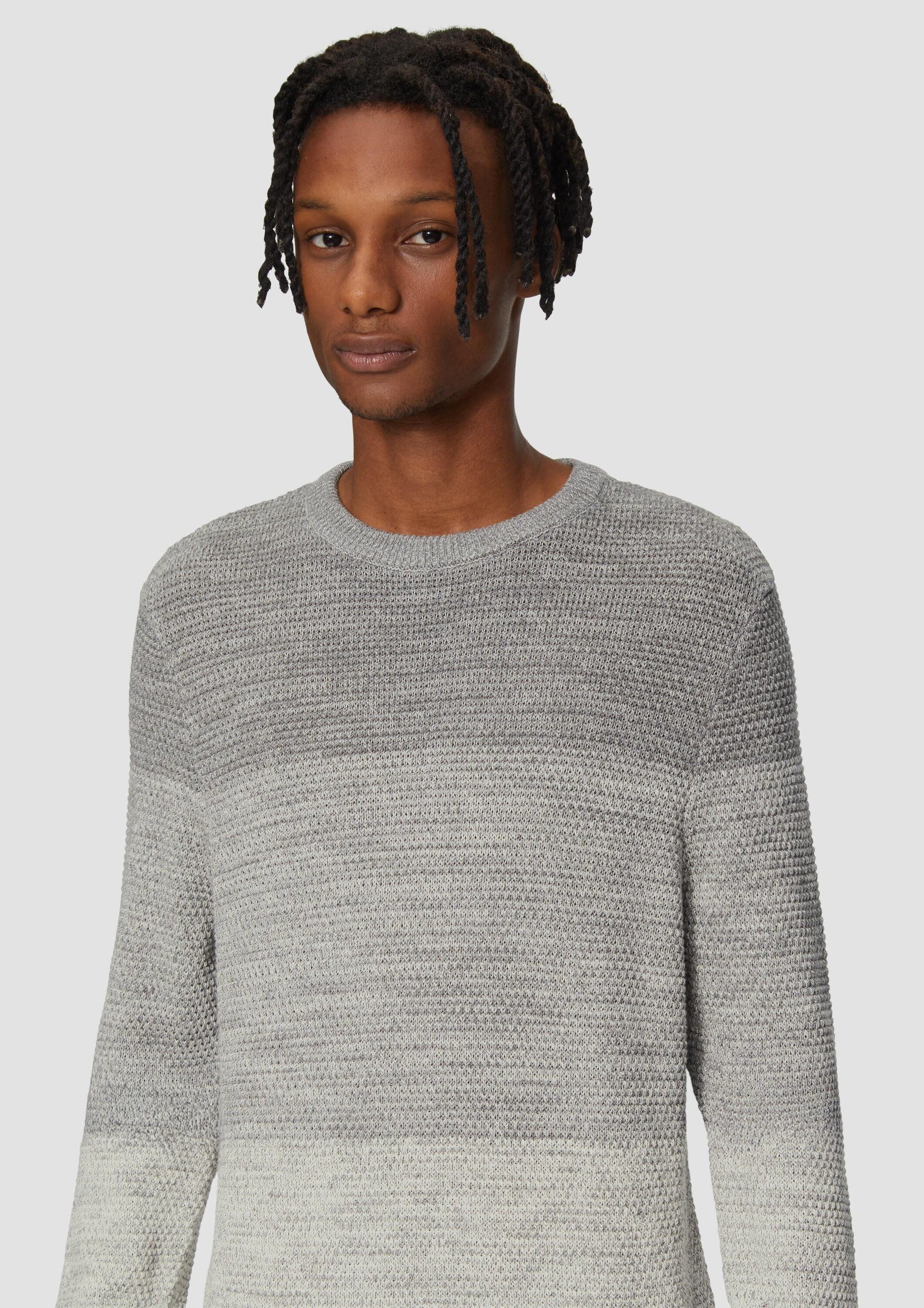 QS Longpullover Strickpullover Strickpullover in melierter Streifenoptik