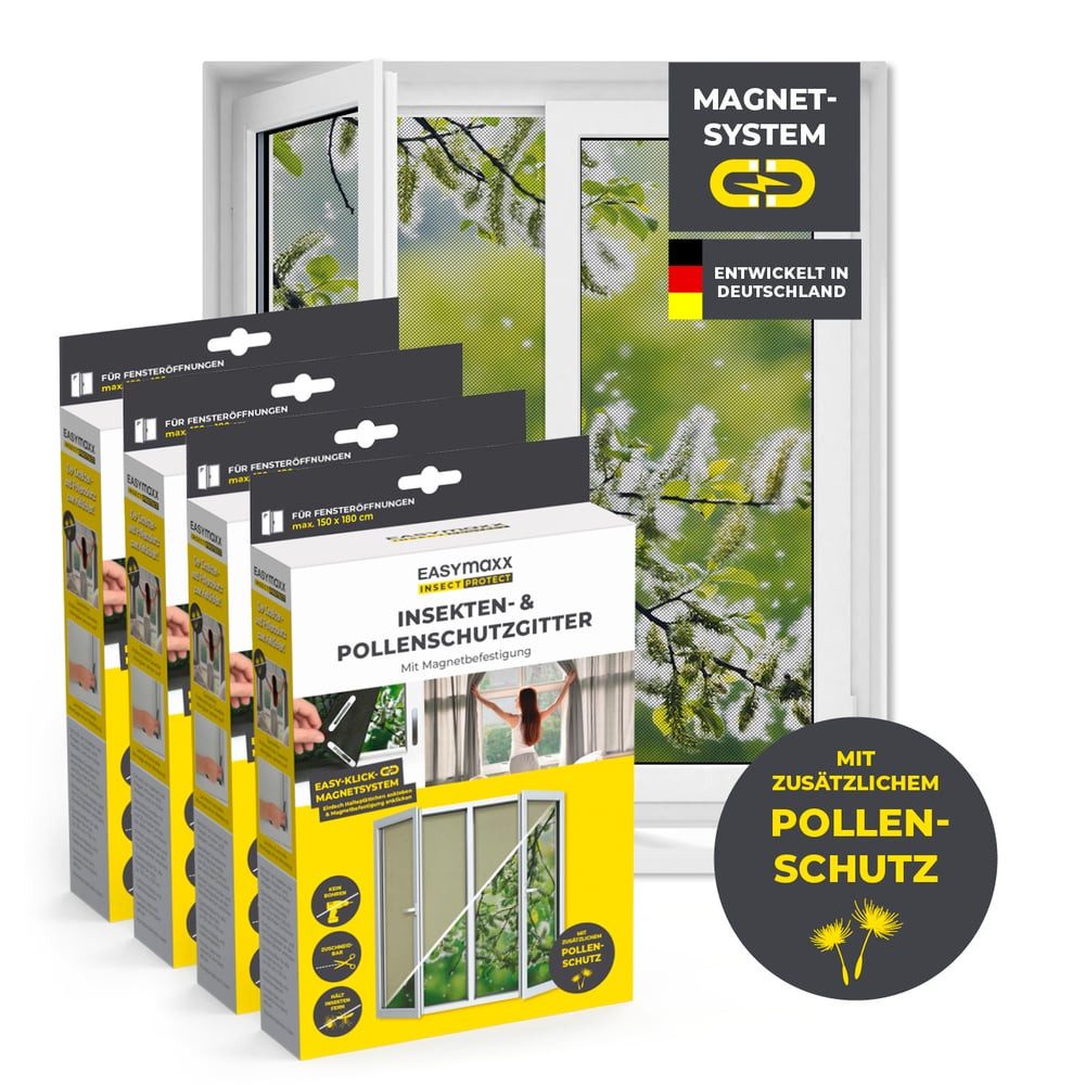EASYmaxx Insektenschutz-Fensterrahmen Fliegengitter mit Pollenschutz 150 günstig online kaufen