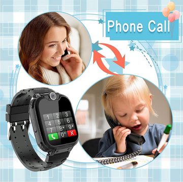 PTHTECHUS Smartwatch (HD-Farb-Touchscreen cm/1,54 Zoll, Android iOS), Kinder Smartwatch Spiele MP3 Kamera MP3 Musik Geschenk Uhr 3-12 Jahre