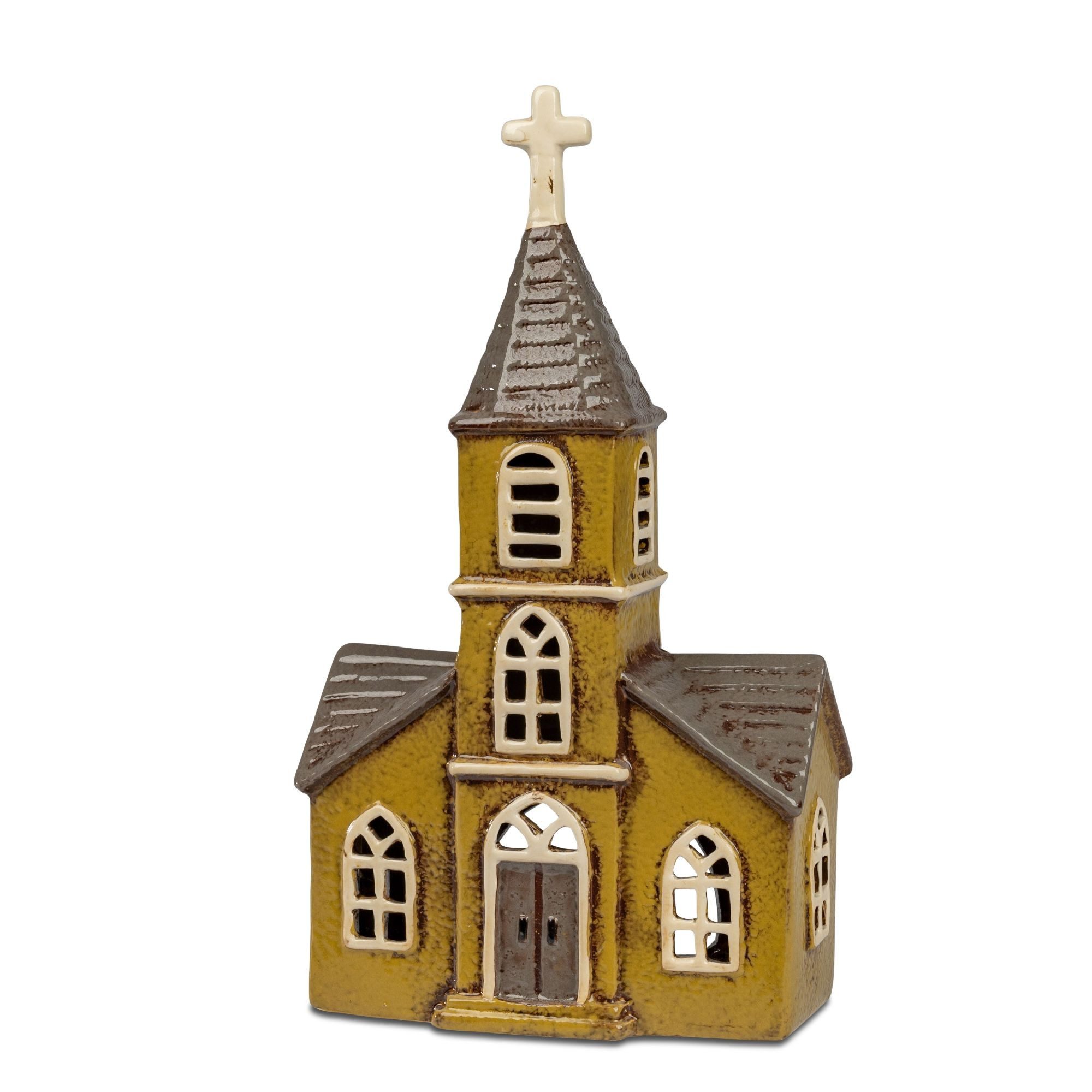 formano Windlicht Häuser, Farbe: Braun, Motiv: Kirche günstig online kaufen