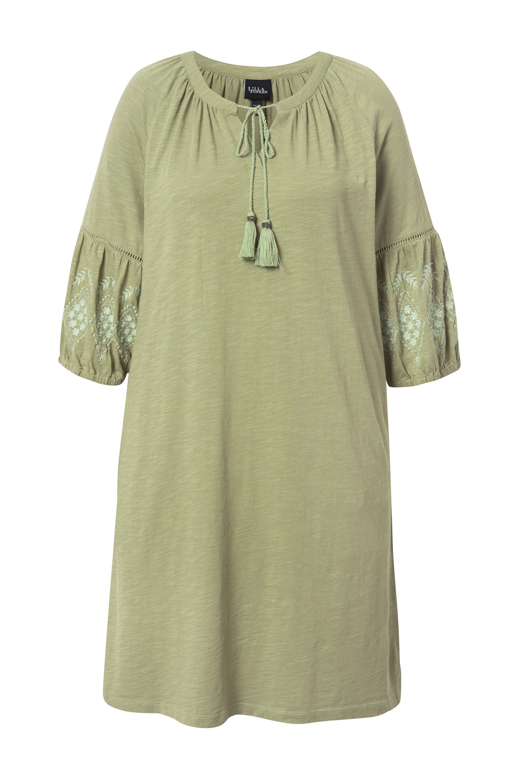 Ulla Popken Jerseykleid Jerseykleid Stickerei A-Linie günstig online kaufen