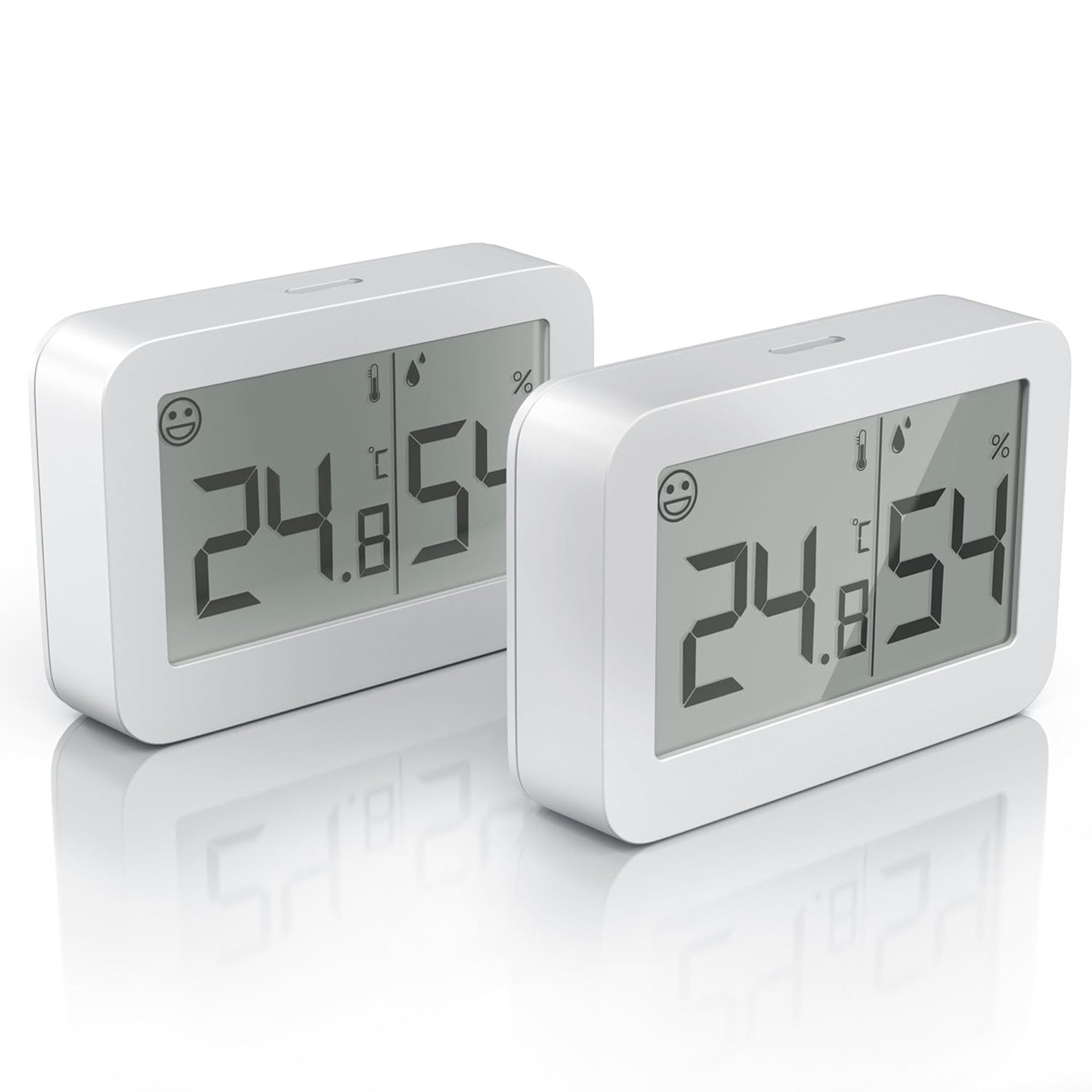 walkbee Raumthermometer Hygrometer und Raumthermometer 2 Stück digital Thermo-Hygrometer, Innenwetterstation, LCD Anzeige, Hygrometer mit Thermometer digital, für Innenraum Wohnzimmer Babyraum Büro