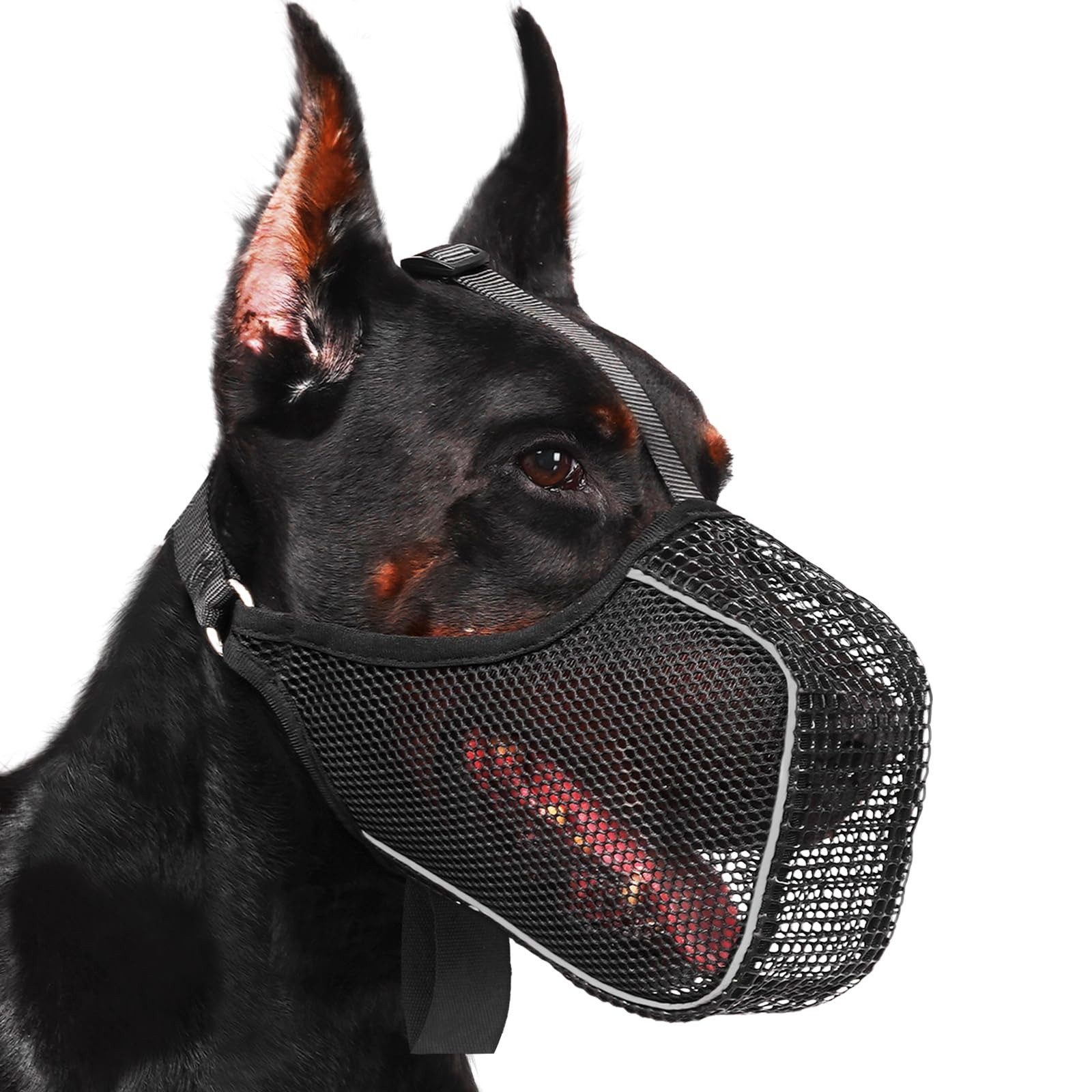 Ledander Maulkorb Beißschutz-Maulkorb für Hunde, atmungsaktiver Maulkorb aus Mesh, geeignet für kleine, mittelgroße und große Hunde