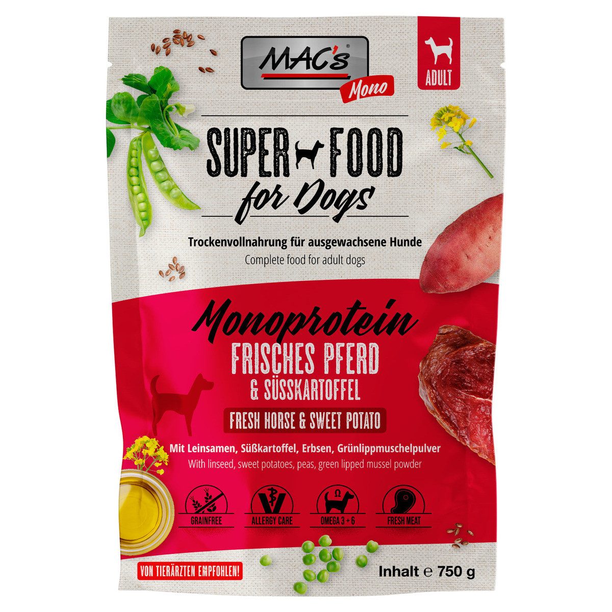 MAC'S Monoprotein frisches Pferd 750 g, für: Hund