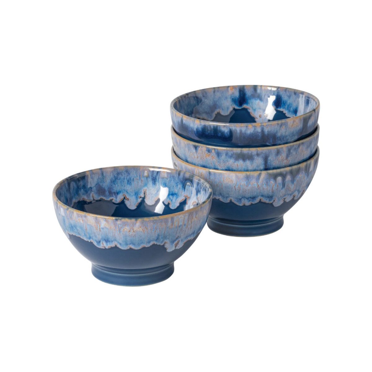 Costa Nova Müslischüssel Latte Grespresso, Denim, 550 ml, Keramik, (Geschenkset, 4-tlg), Perfekte Größe: Ø ca. 14,5 cm, Höhe ca. 8 cm, Füllmenge 550 ml