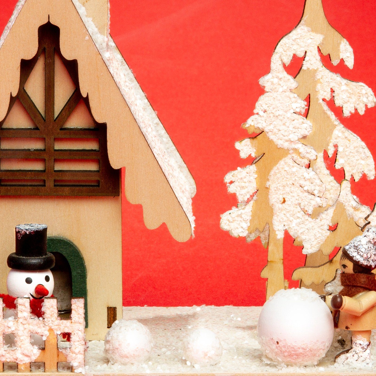 mit SIKORA großes Holz aus Weihnachtsfigur RM-Z04 Winterlandschaft Räucherhaus