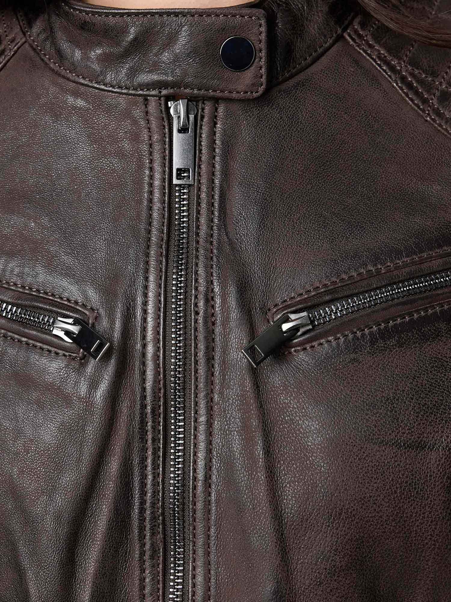 Tazzio Lederjacke F522 moderne & zeitlose Damen Jacke im Biker Look – Bild 4 von 5