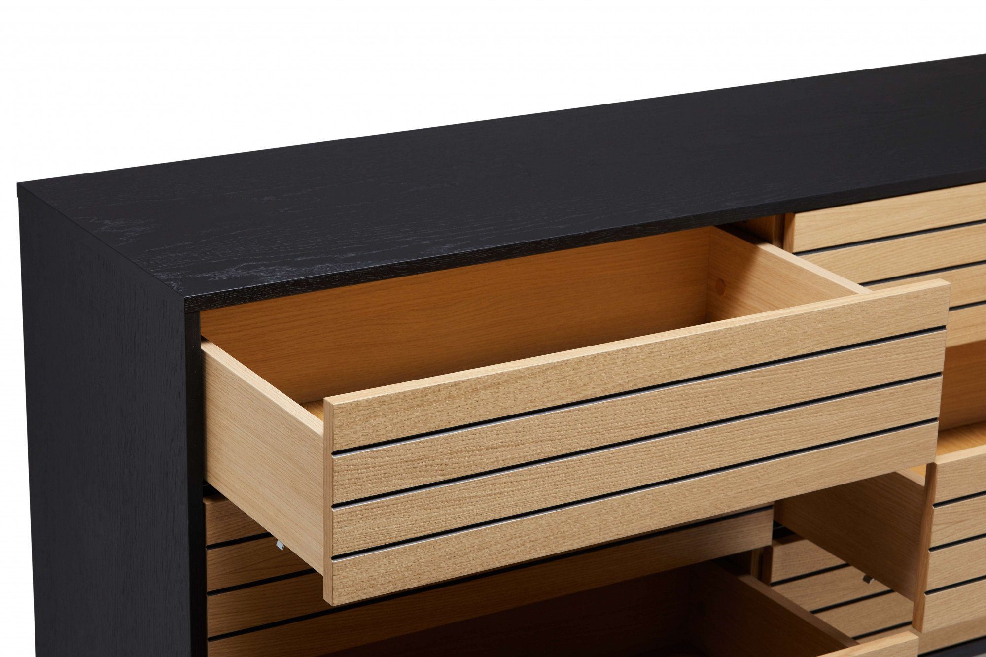 Woodman Schubkastenkommode Stripe, besonderes Design, 6 Schubladen, Breite 140 cm, FSC®