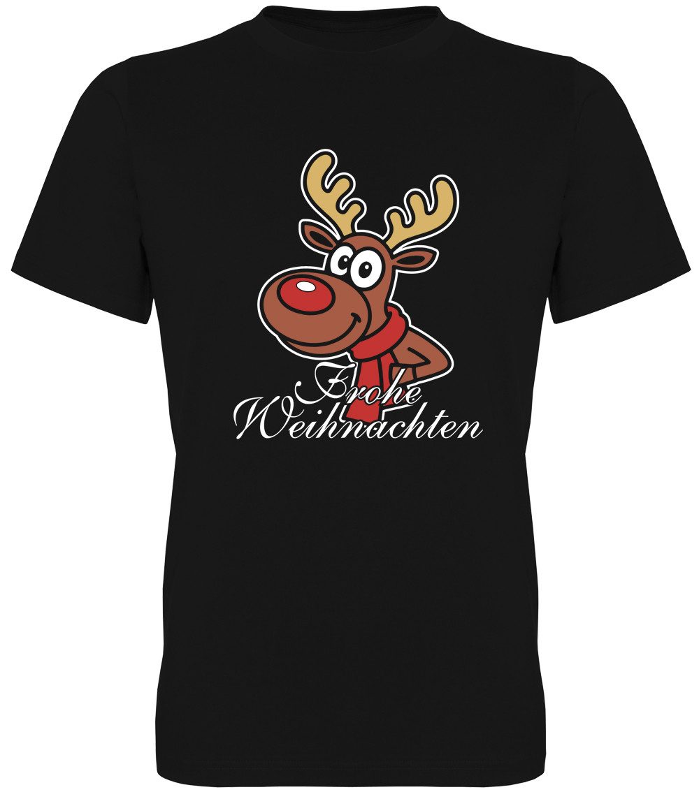 G-graphics T-Shirt Frohe Weihnachten – Rentier mit Schal Herren T-Shirt mit schönem Winter- & Weihnachtsmotiv
