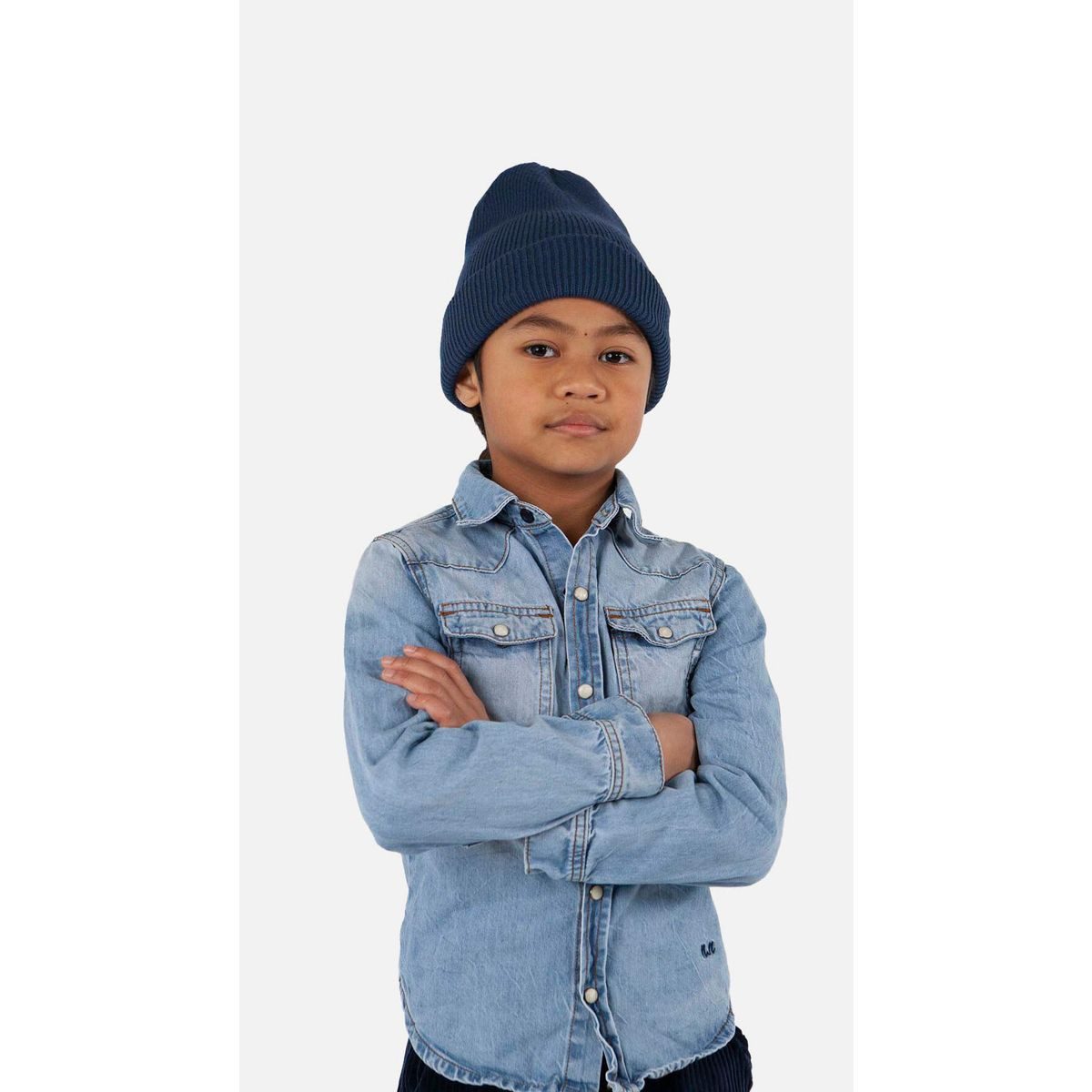 Barts Beanie Kinabalu Beanie Kids Weiche, dehnbare Wickelmütze für Jungen mit modischem Umschlag für