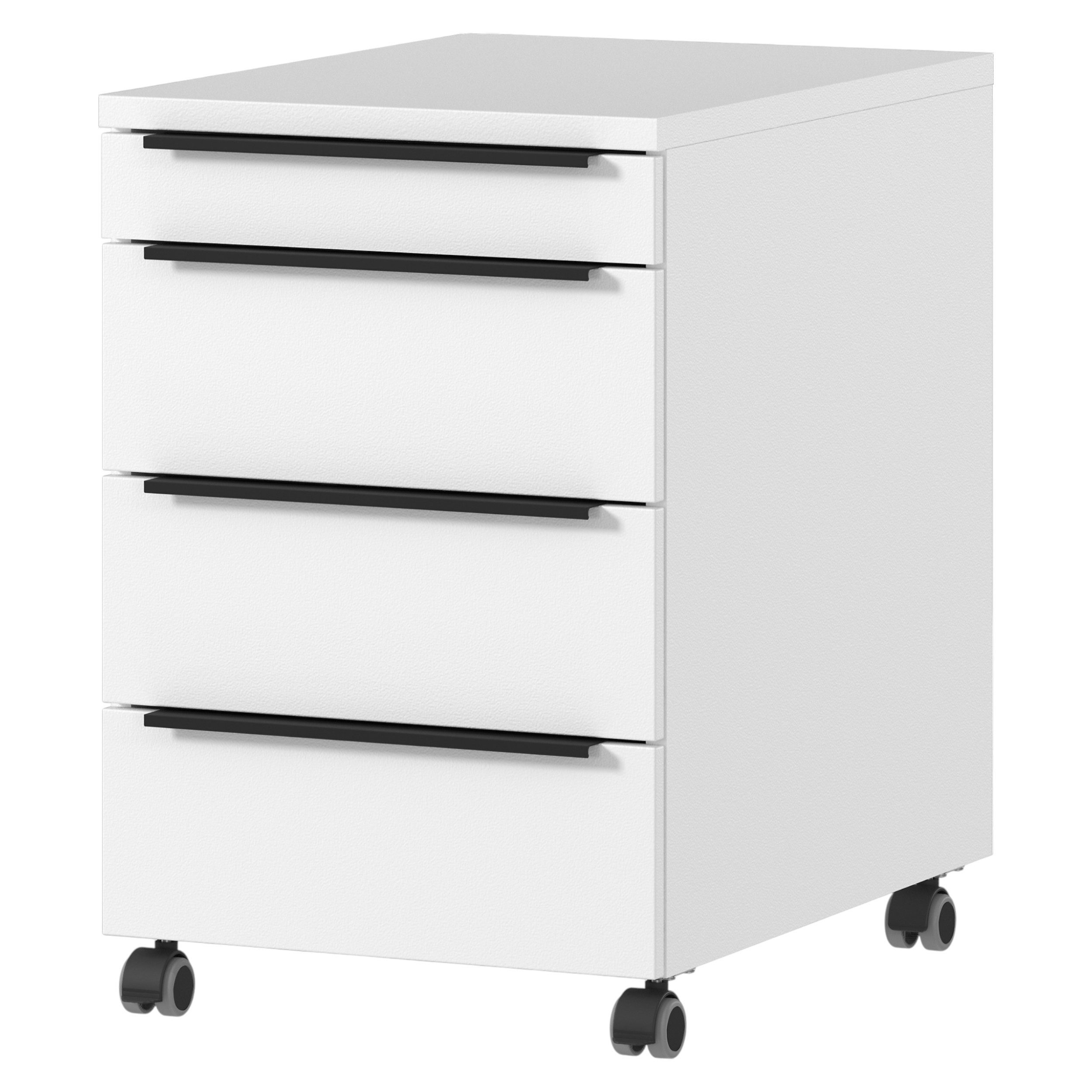 bümö Rollcontainer bümö Space, Container ohne Schloss, 3 Schübe, Dekor: Weiß