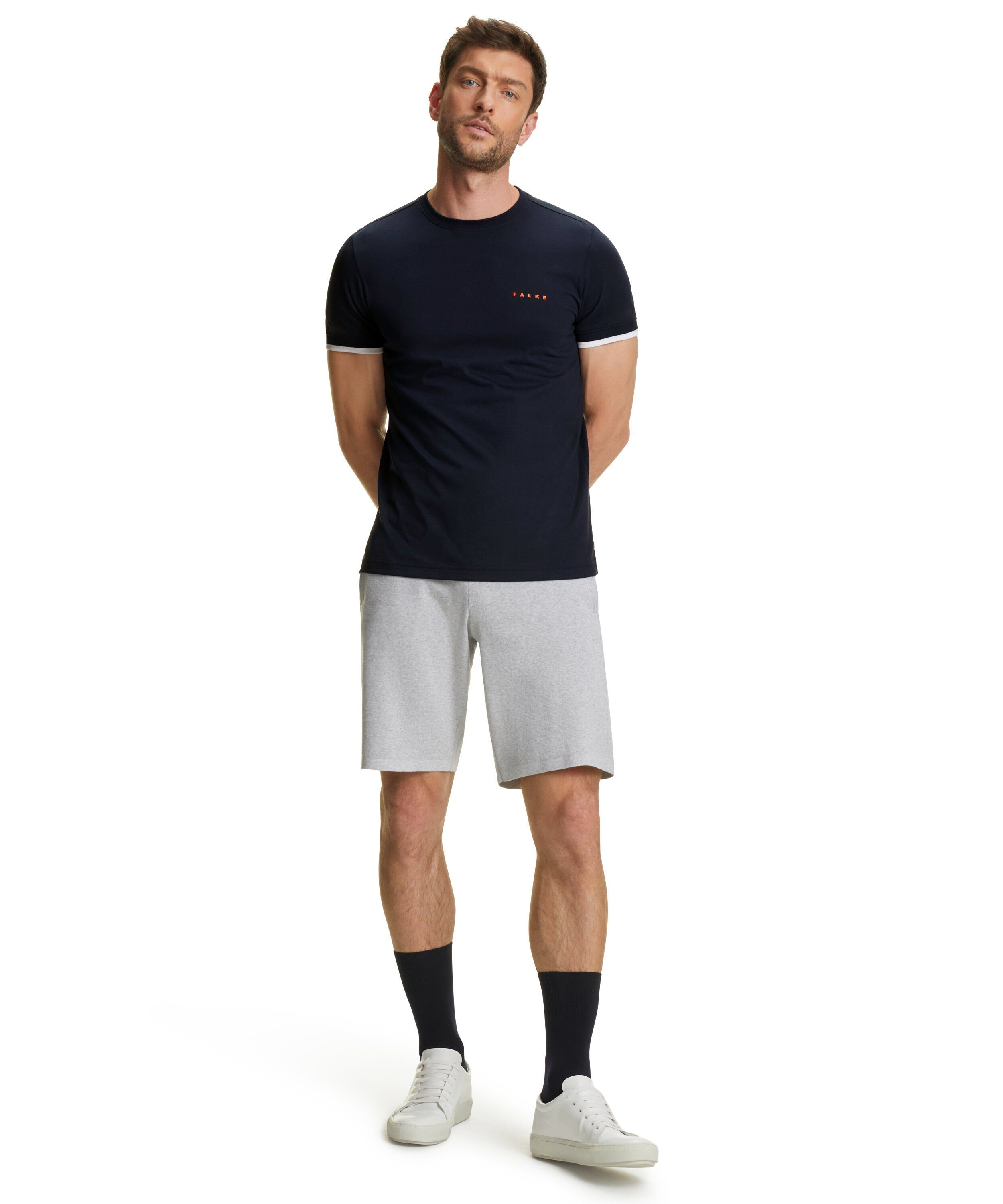 FALKE Pima-Baumwolle (1-tlg) T-Shirt space hochwertiger aus blue (6116)