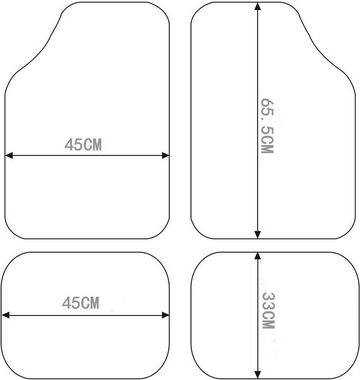 Woltu Auto-Fußmatten (4 St), mit 4 Matten Autoteppich Wasser rutschfeste