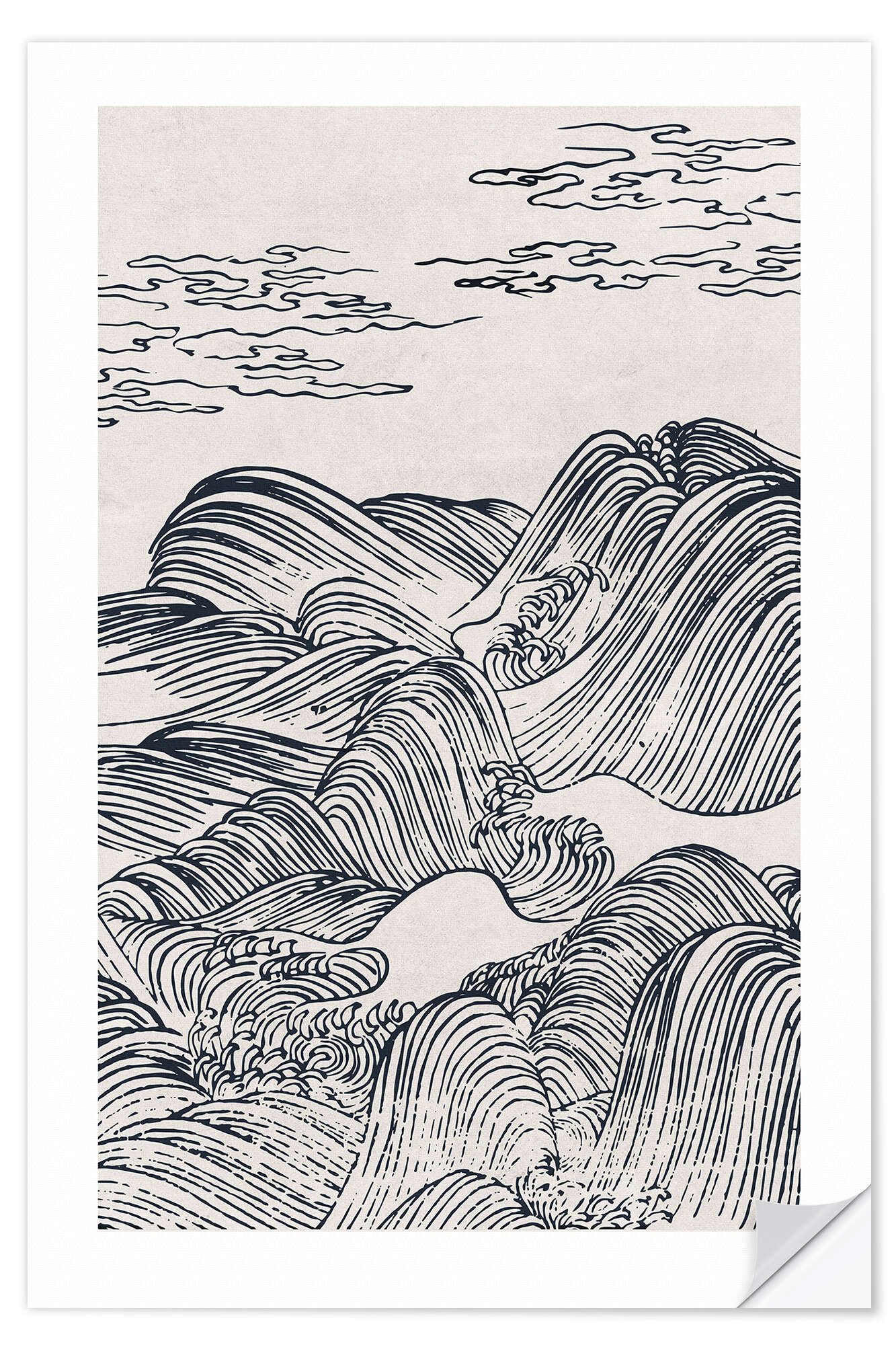 Posterlounge Wandbild Hohe Wogen, Mori Yūzan, erhältlich als Poster, Leinwandbild, Wandsticker oder Acrylglasbild