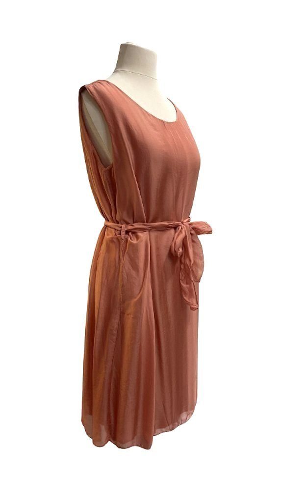 Seidenkleid Sommer Sommerkleid elegant dunkles Unifarbe Kleid Altrosa Dress BZNA