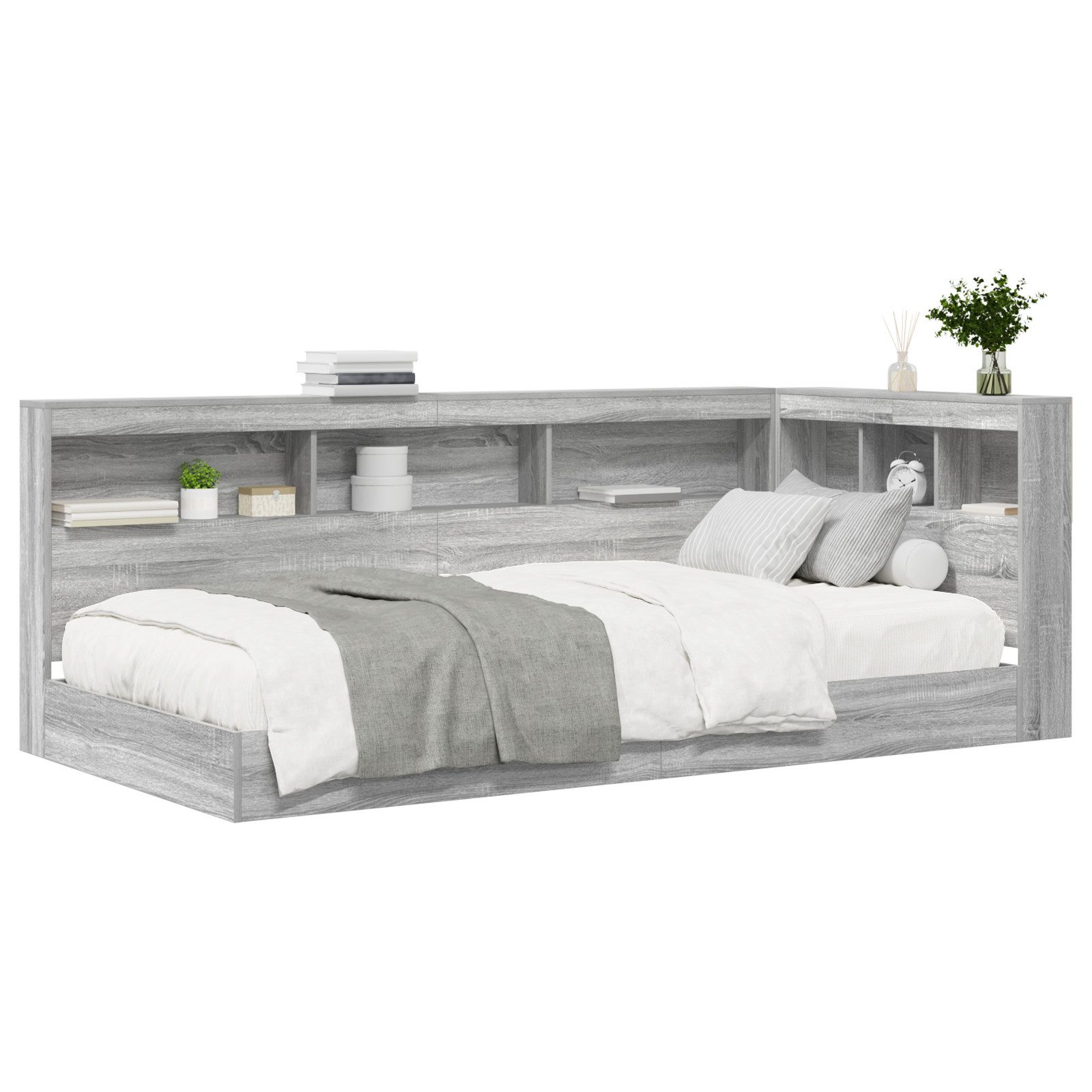 vidaXL Bett Bücherbett Grau Sonoma 75x190 günstig online kaufen