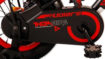 Volare Kinderfahrrad Kinderfahrrad Thombike für Jungen 12 Zoll Kinderrad in Schwarz Rot