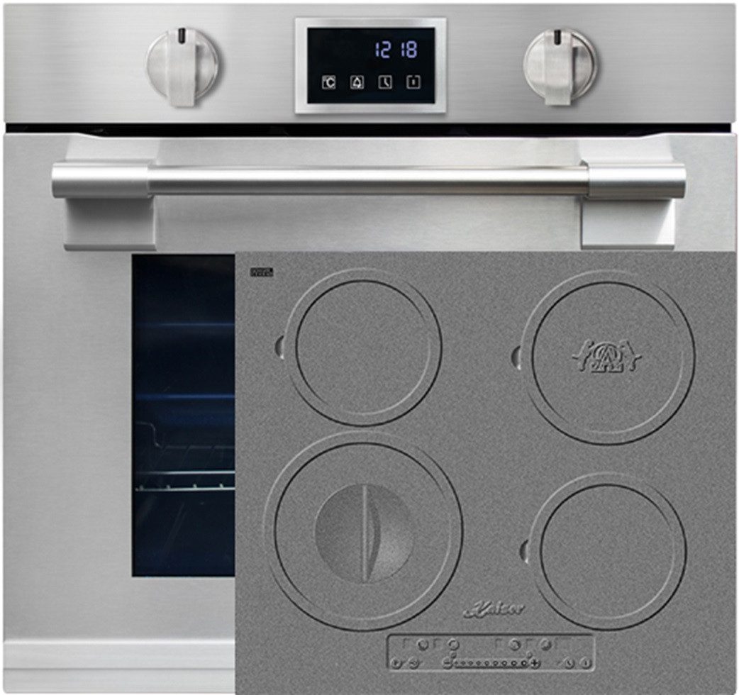 Backofen-Set Herd Set Autark Einbaubackofen XXL 86L, mit Pyrolyse & AirFry, Touchdisplay mit Induktions-Kochfeld 60 cm 4 Kochzonen EH 6339+KCT 6705 I Herd