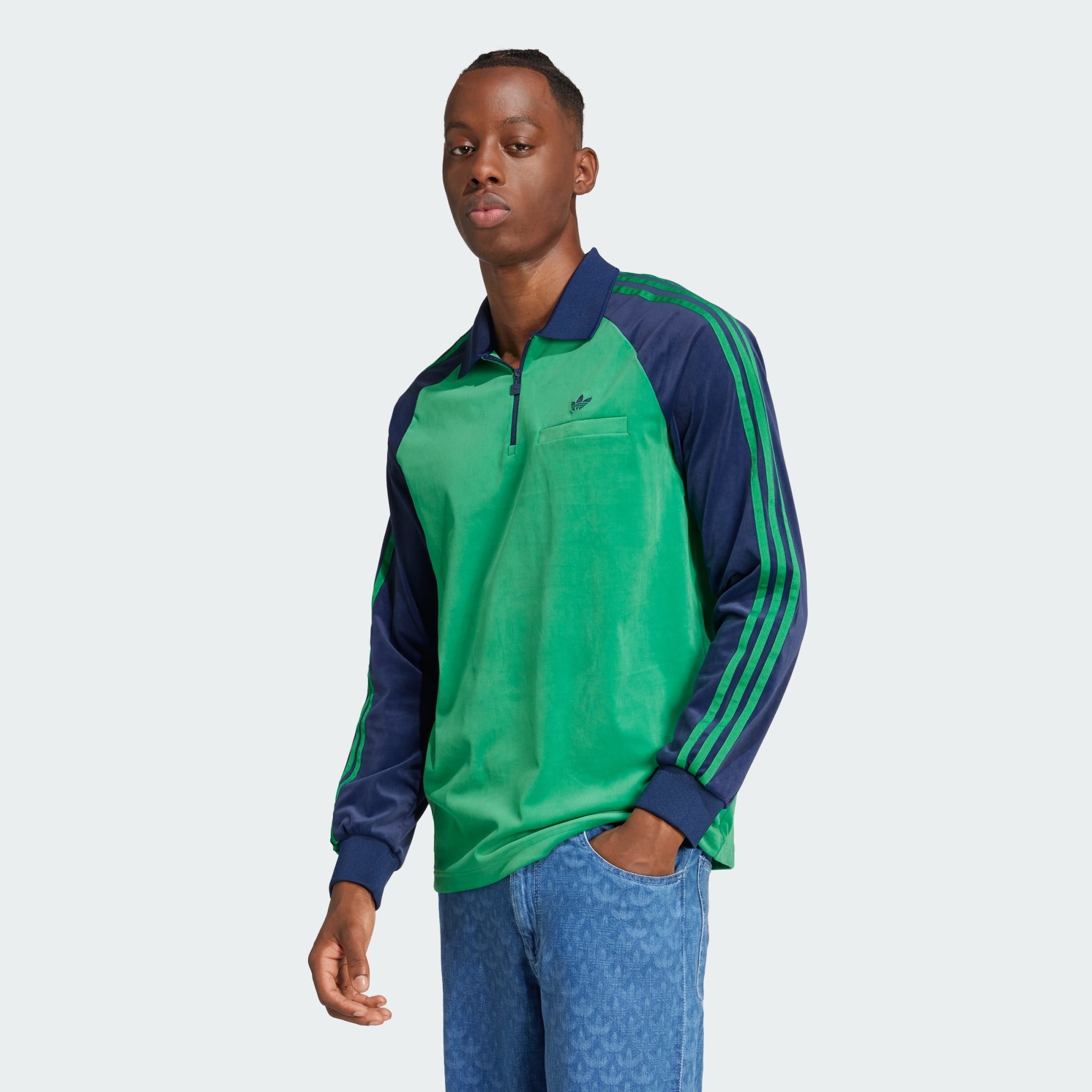 adidas Originals T Shirt ADIDAS ORIGINALS 70S VELOUR POLOSHIRT