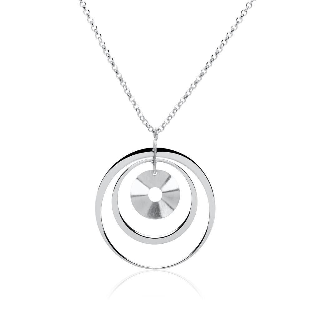 Unique Kettenanhänger Kette Kreise 925e...