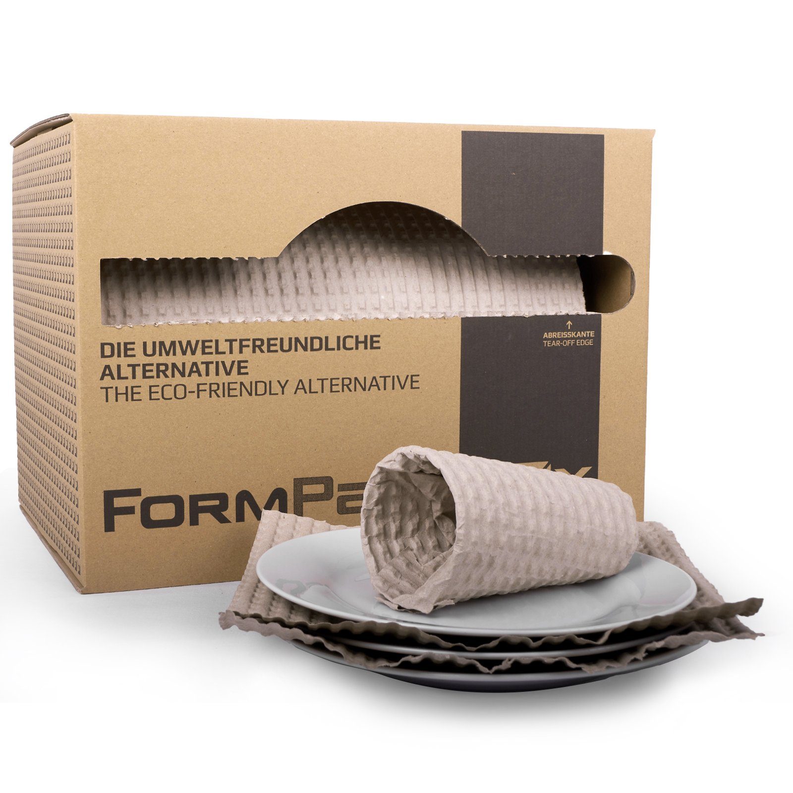 in Verpackungen Schrenzpapier Braun 55lfm Füllmaterial KK Packpapier Spenderbox Endlospapier, FORMPack