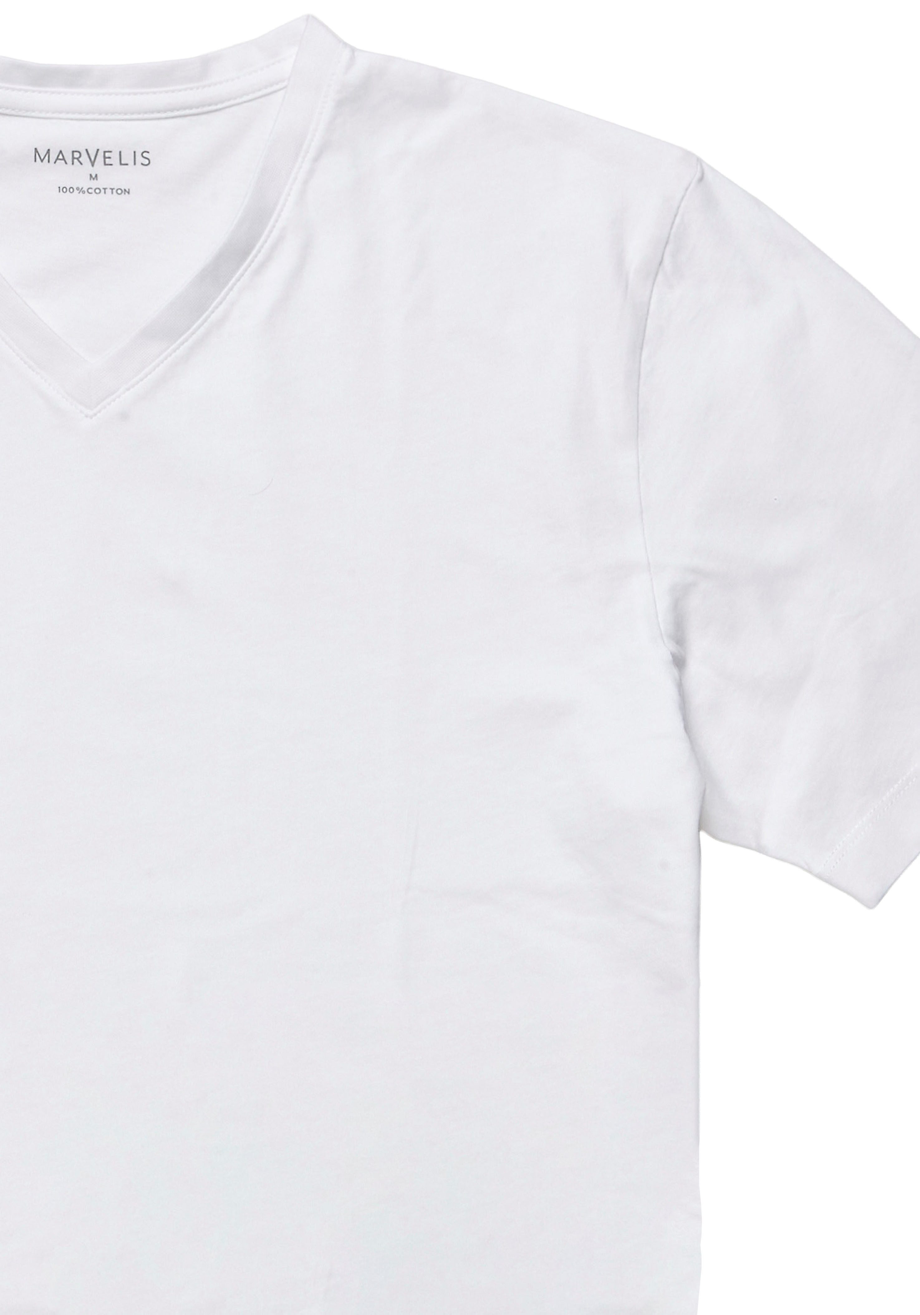 MARVELIS V-Shirt (2-tlg) V-Ausschnitt, Doppelpack, regular fit, Basic, Unterziehshirt
