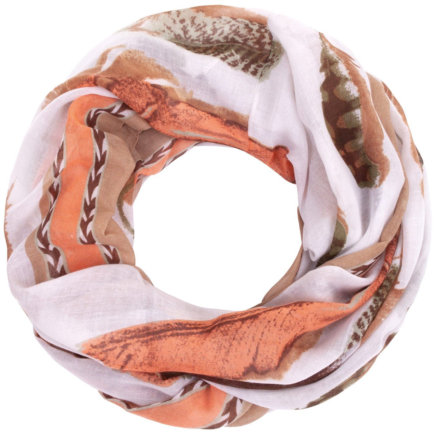 Faera Loop, Damen Schal gemalte Federn günstig online kaufen