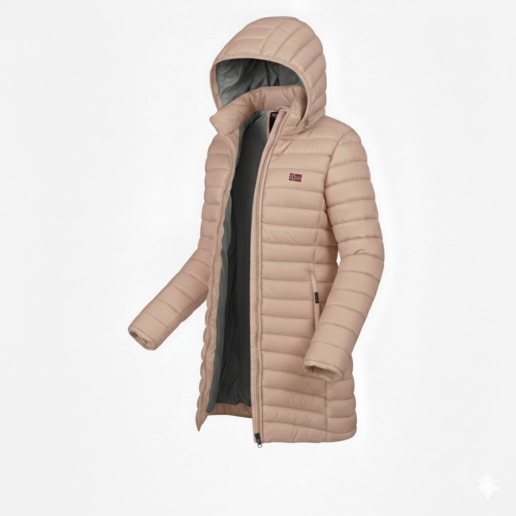 Geographical Norway Steppmantel Hochwertige Outdoorjacke Steppmantel Lange (1-tlg) Outdoor Steppjacke Parka Lange Mit Kapuzenjacke Steppmantel