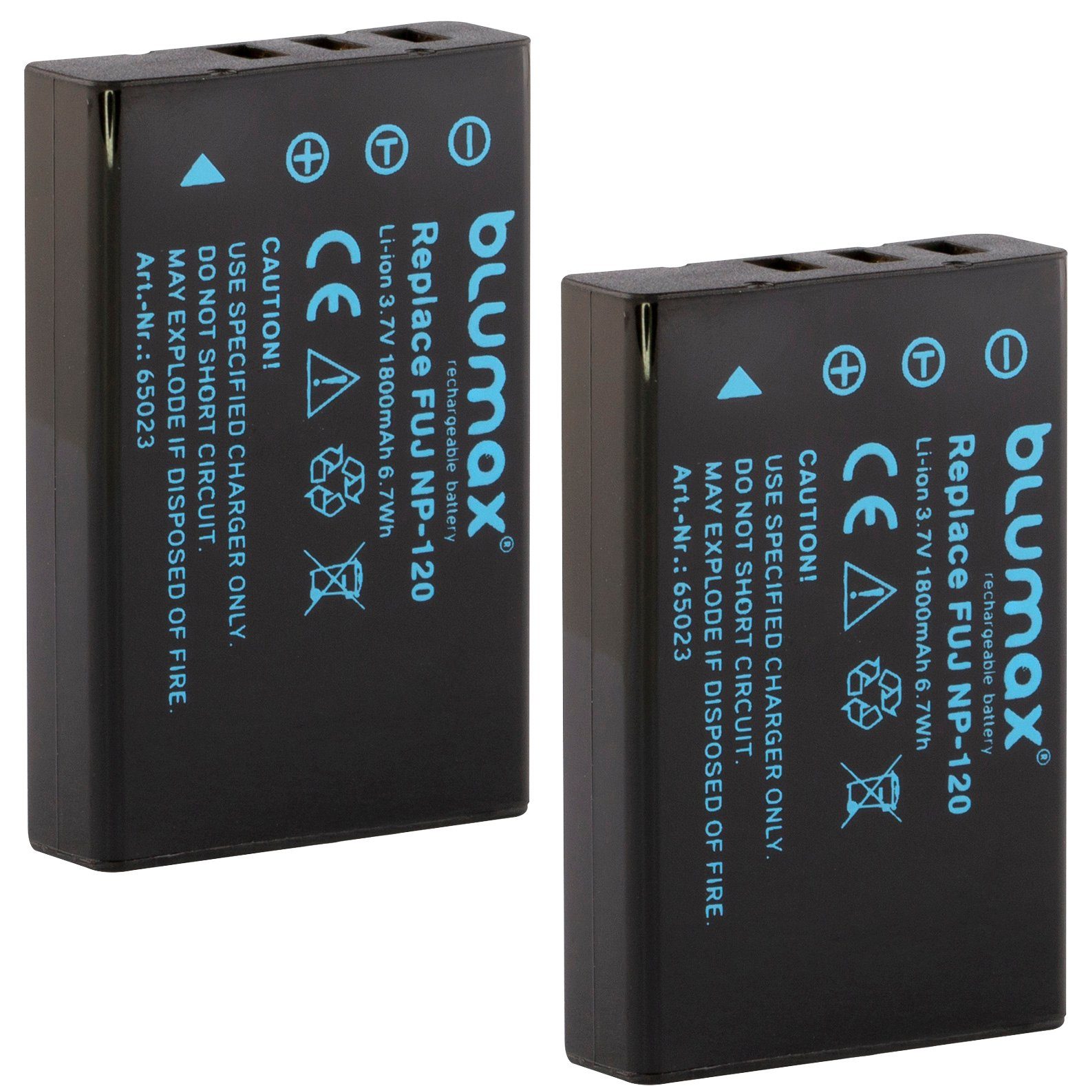 Blumax 2x NP-120 HD-Camcorder SCAZ 5.00 A1 1700 mAh (3,7V) Kamera-Akku