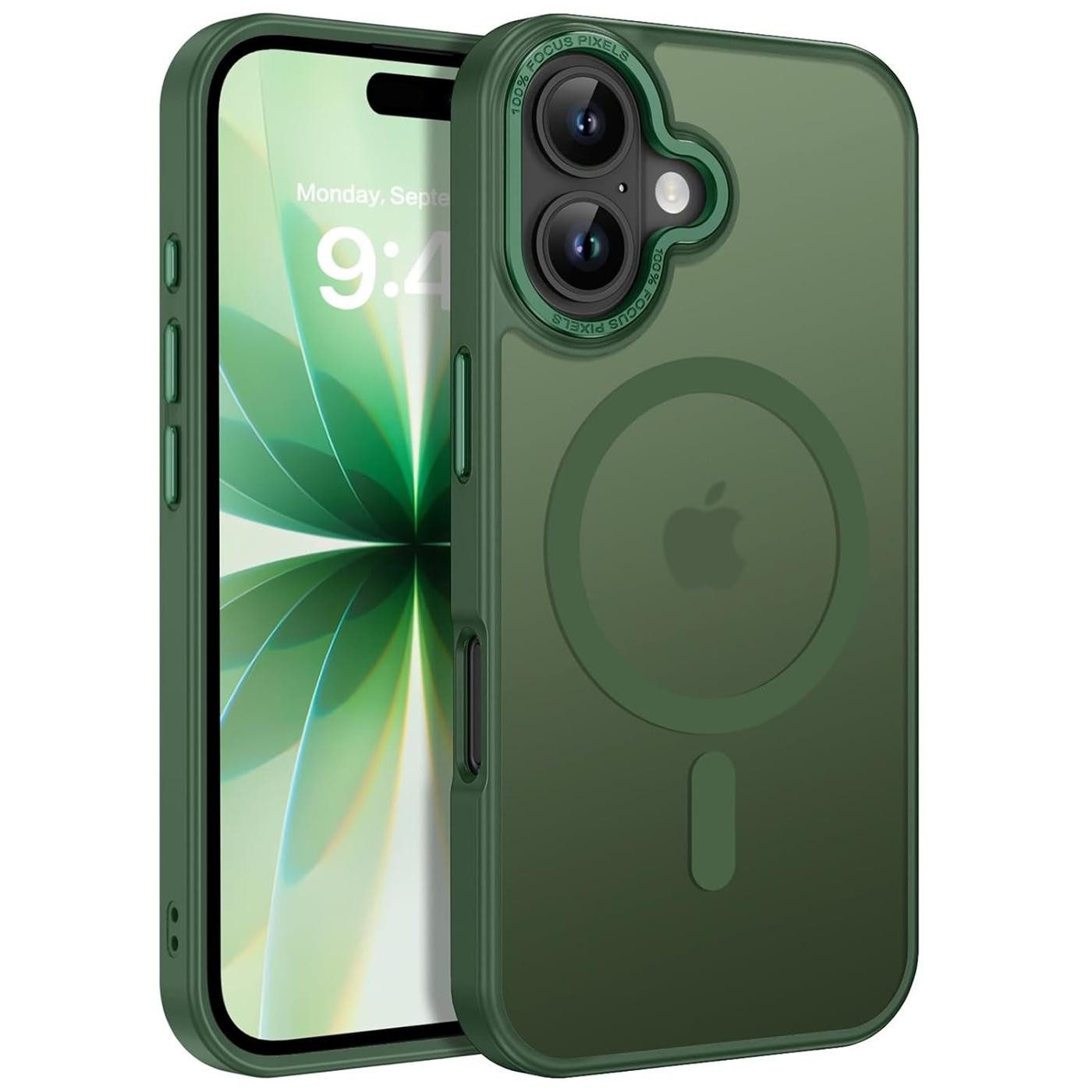 CoolGadget Handyhülle Magnet Hülle für iPhone 17 Schutzhülle mit Metall Kamerarahmen 6,3 Zoll, magnetisches Schutzcase Matt Stoßfest kompatibel mit Magsafe Zubehör
