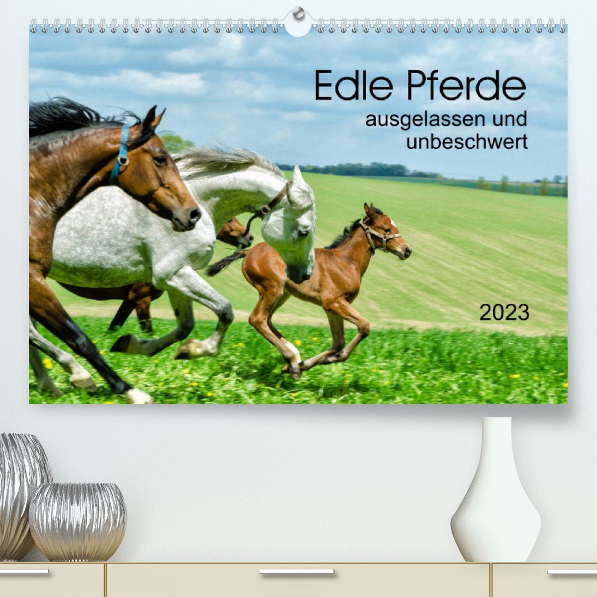 CALVENDO Wandkalender Edle Pferde - ausgelassen und unbeschwert (Premium, hochwertiger DIN A2 Wandkalender 2023, Kunstdruck in Hochglanz)