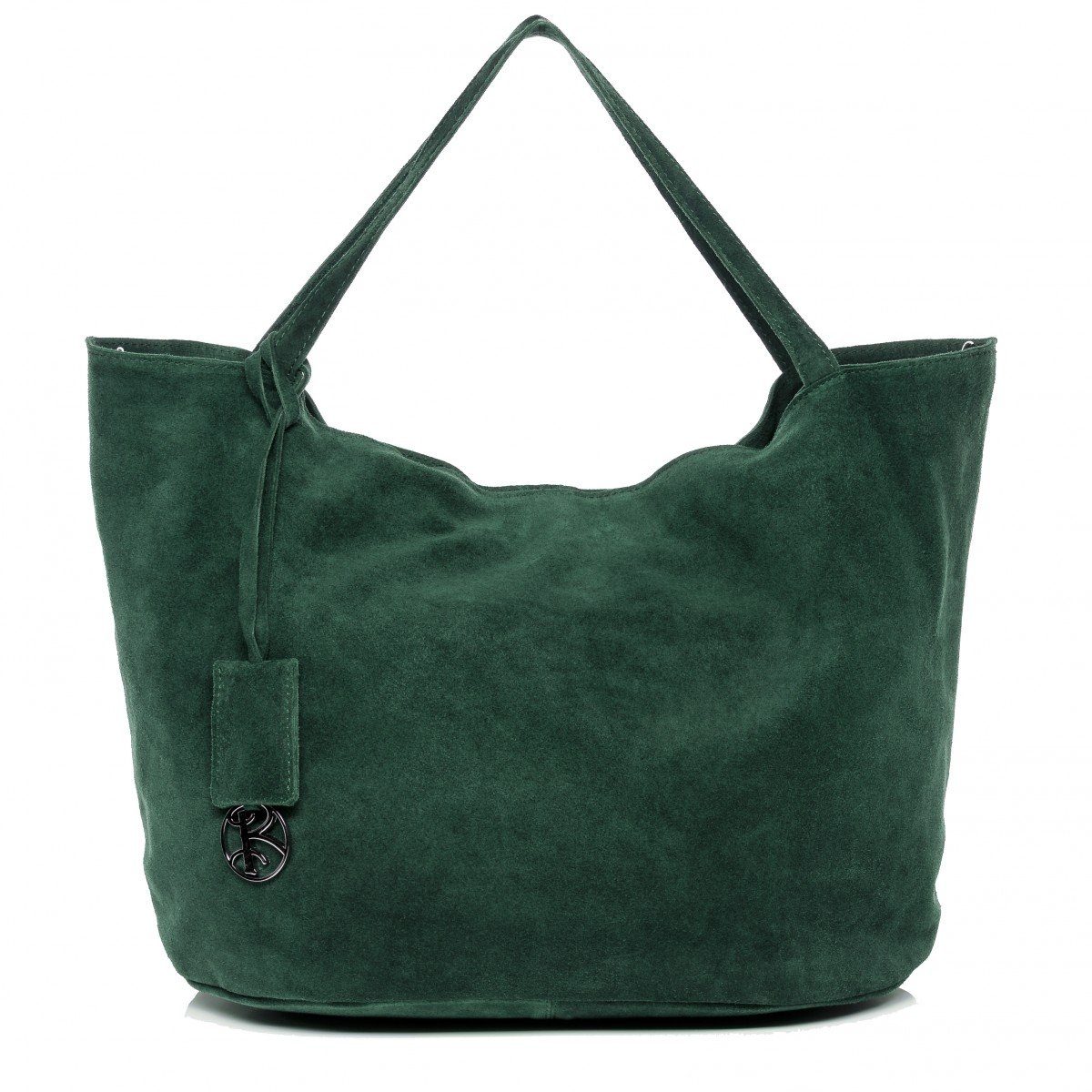 BACCINI Handtasche SELMA, Schultertasche aus Wildleder - Ledertasche Damen  hochwertige Henkeltasche groß, Leder Handtasche XL Naturlederhandtaschen  Taschen aus Leder grün