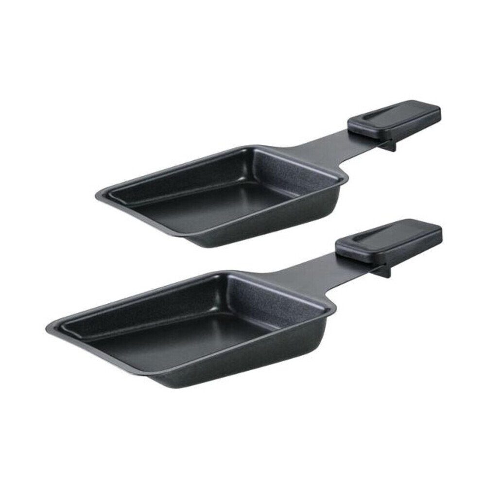 Spring Raclettepfännchen Raclette-Pfännchen für Raclette 4 Compact und 8 Classic, schwarz, (Gläserset, 1-tlg., 4x Sektkelch), Edelstahl, schwarz, Induktion, alle Herdarten, Antihaft