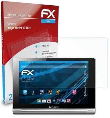 atFoliX Schutzfolie Displayschutz für Lenovo Yoga Tablet 10 HD+, (2 Folien), Ultraklar und hartbeschichtet