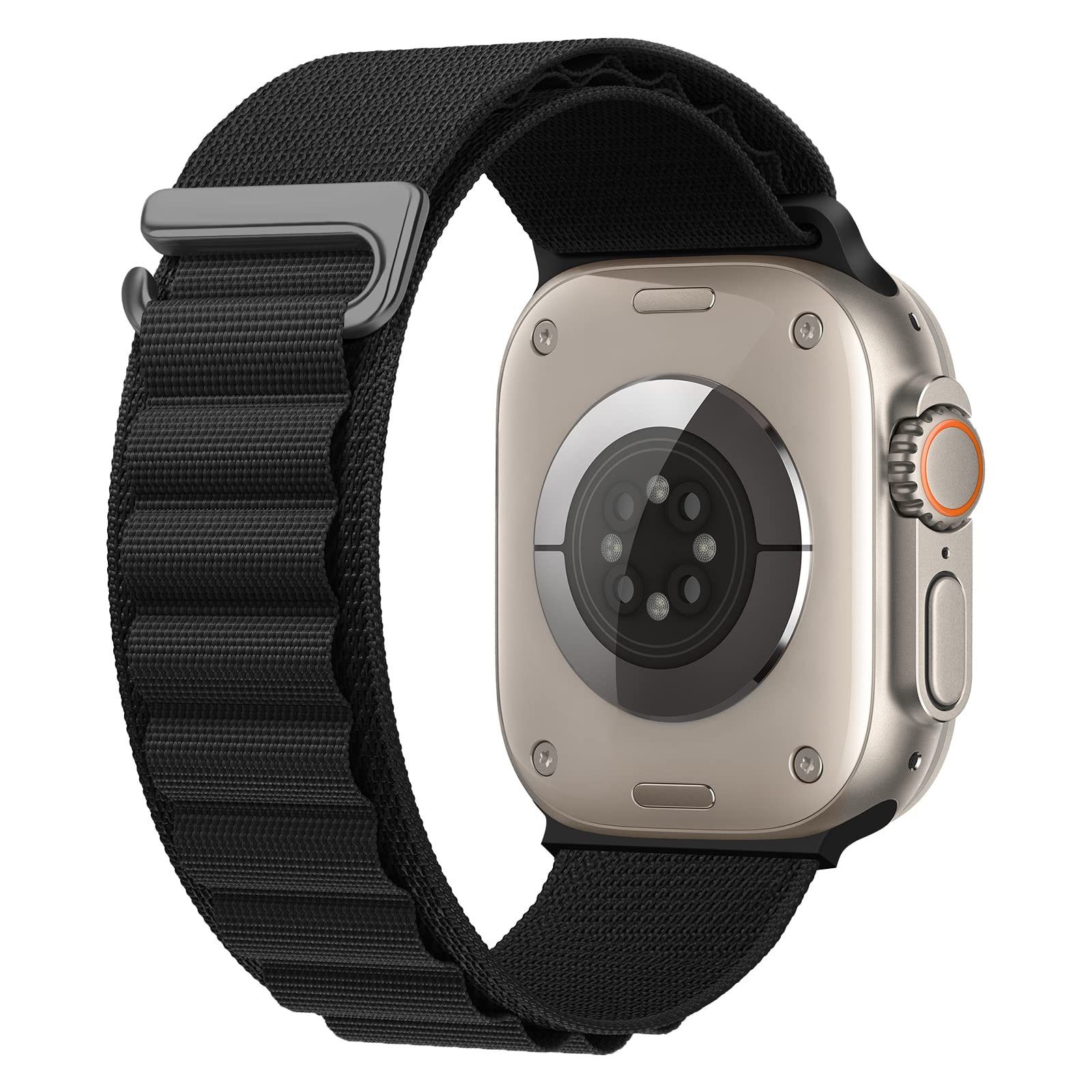 Mutoy Smartwatch-Armband Alpine Loop Armband 49mm Herren, Uhrenarmbänder 42mm für Damen 8/7/6/5/4/3/2/1/Ultra/SE iWatch Watch 44mm für Kompatibel mit Schwarz 45mm Apple
