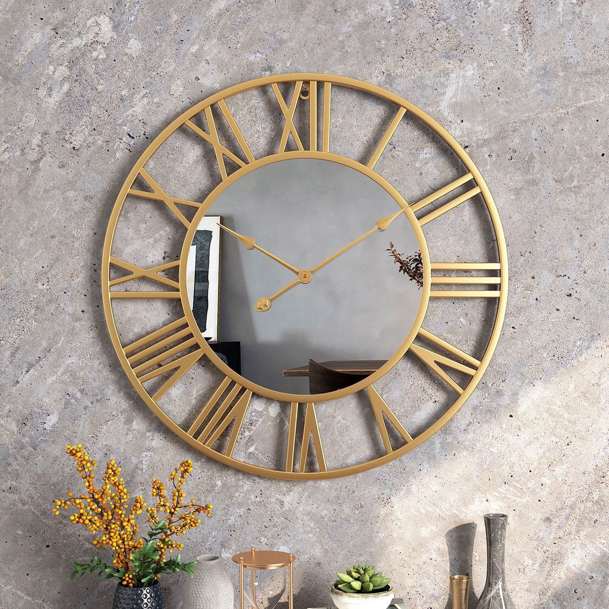 Welikera Wanduhr Metallwanduhr, Retro-Wanduhr, 40 cm, günstig online kaufen
