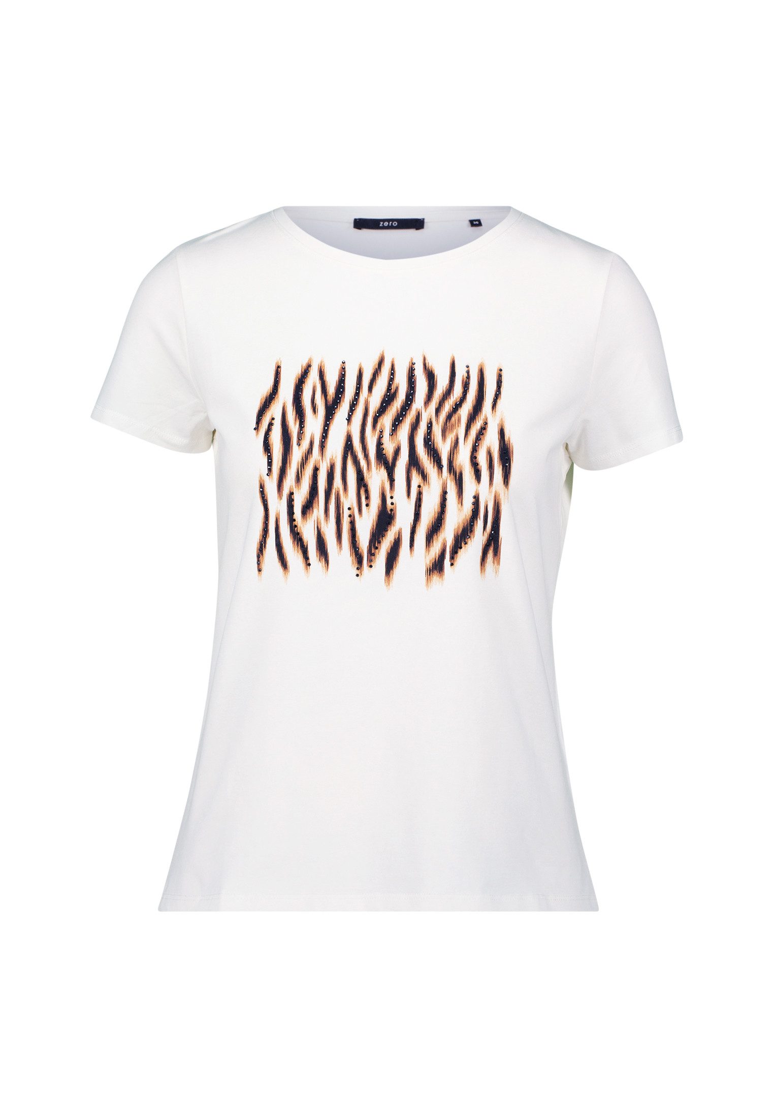 Zero Kurzarmshirt zero T-Shirt mit Animalprint günstig online kaufen