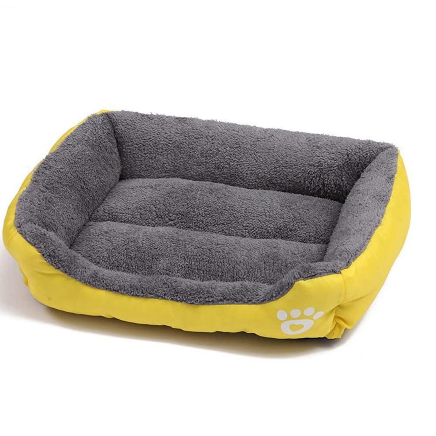 LuxusKollektion Hundebett Hundebett XL 80x60cm Viereckig Gelb