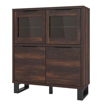 Helvetia Highboard Halle (1 St), 120cm Wallace Eiche schwarz