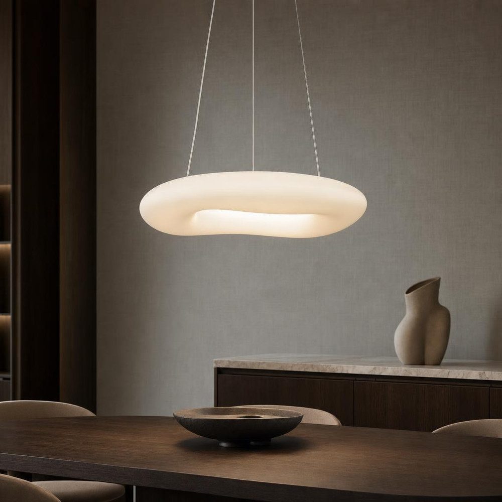 V-TAC LED Pendelleuchte, LED-Leuchtmittel fest verbaut, Farbwechsel, LED Hängeleuchte Eisen Weiß Dimmbar Farbwechsler Fernbedienung H 200cm