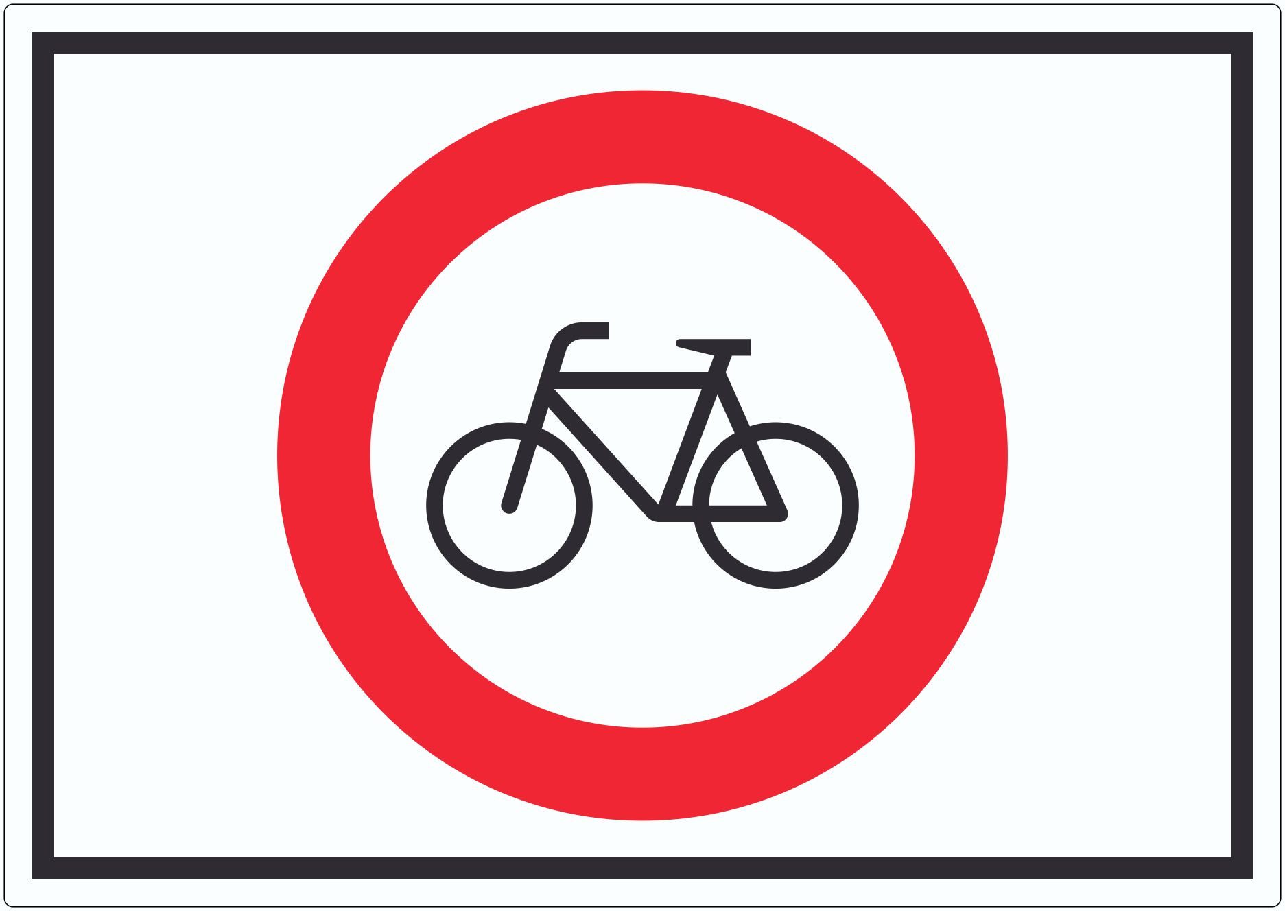 HB-Druck Aufkleber Radfahren verboten Symbol Aufkleber, wetterfest, UV-beständig, kratzfest