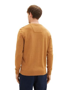TOM TAILOR Sweatshirt Sweatshirt Pullover meliert mit Rippbündchen (1-tlg)