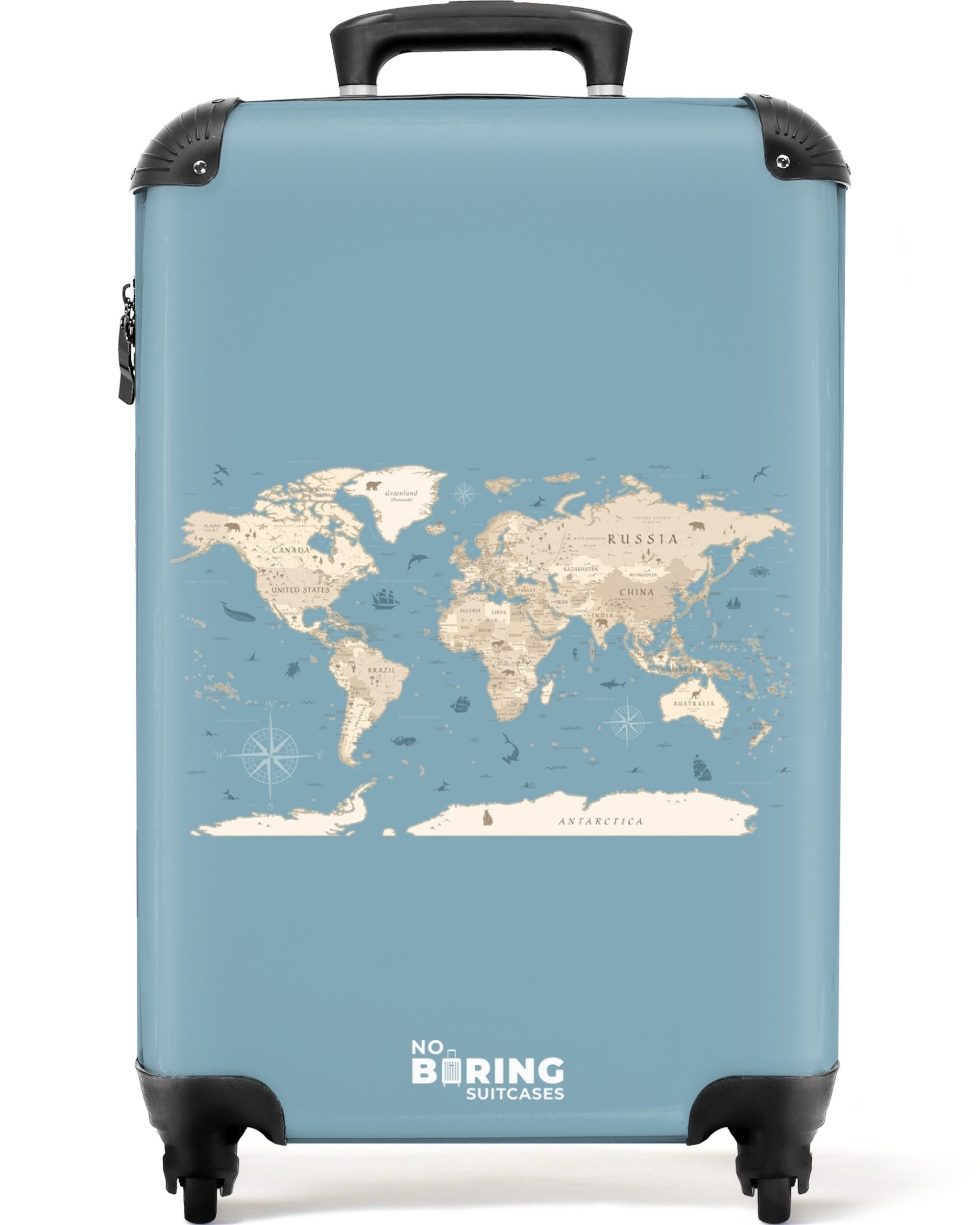 NoBoringSuitcases.com© Hartschalen-Trolley Weltkarte - Ozean - günstig online kaufen