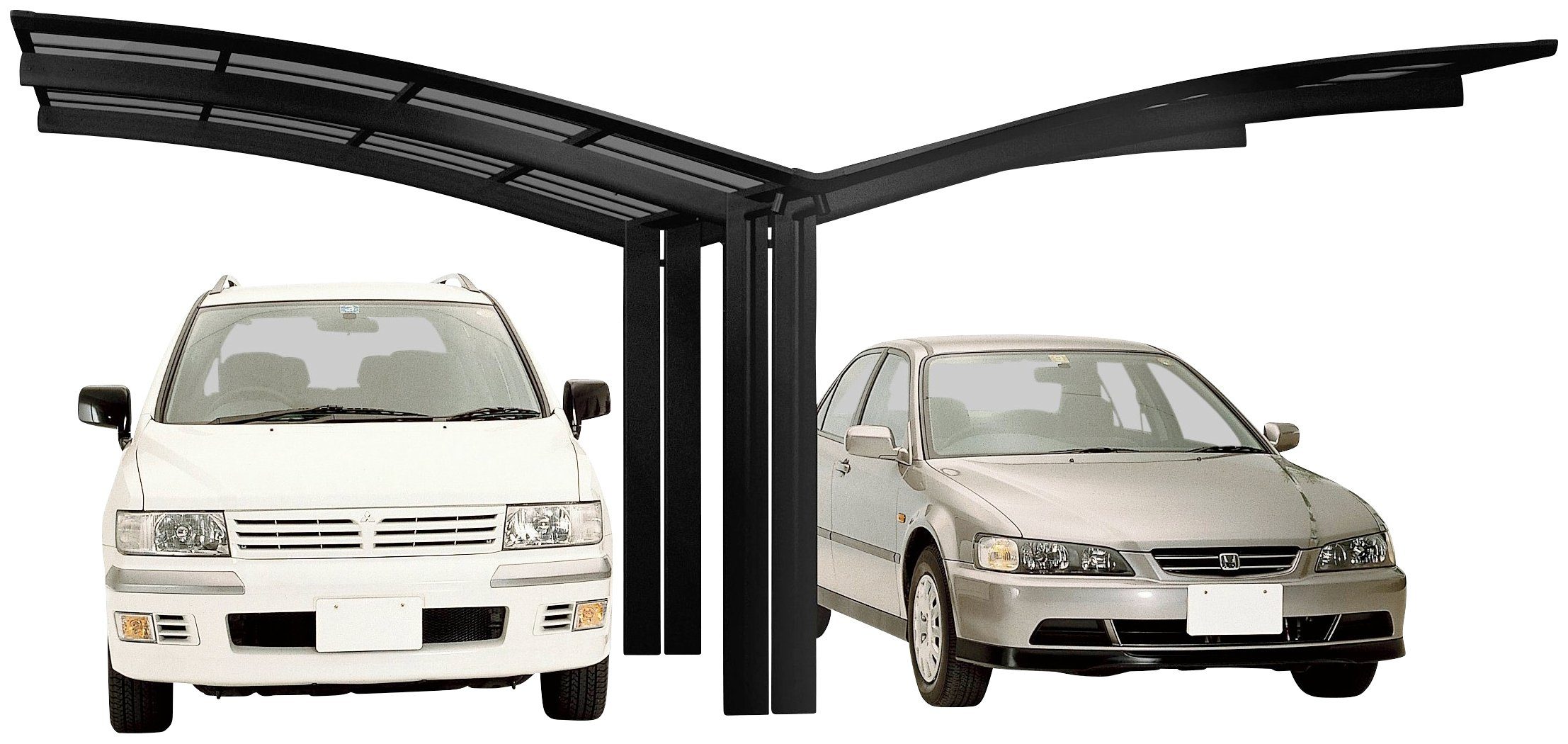 Y-schwarz, cm, 240 cm Aluminium Doppelcarport 543x495 Einfahrtshöhe, Portoforte Ximax Typ 60 BxT: