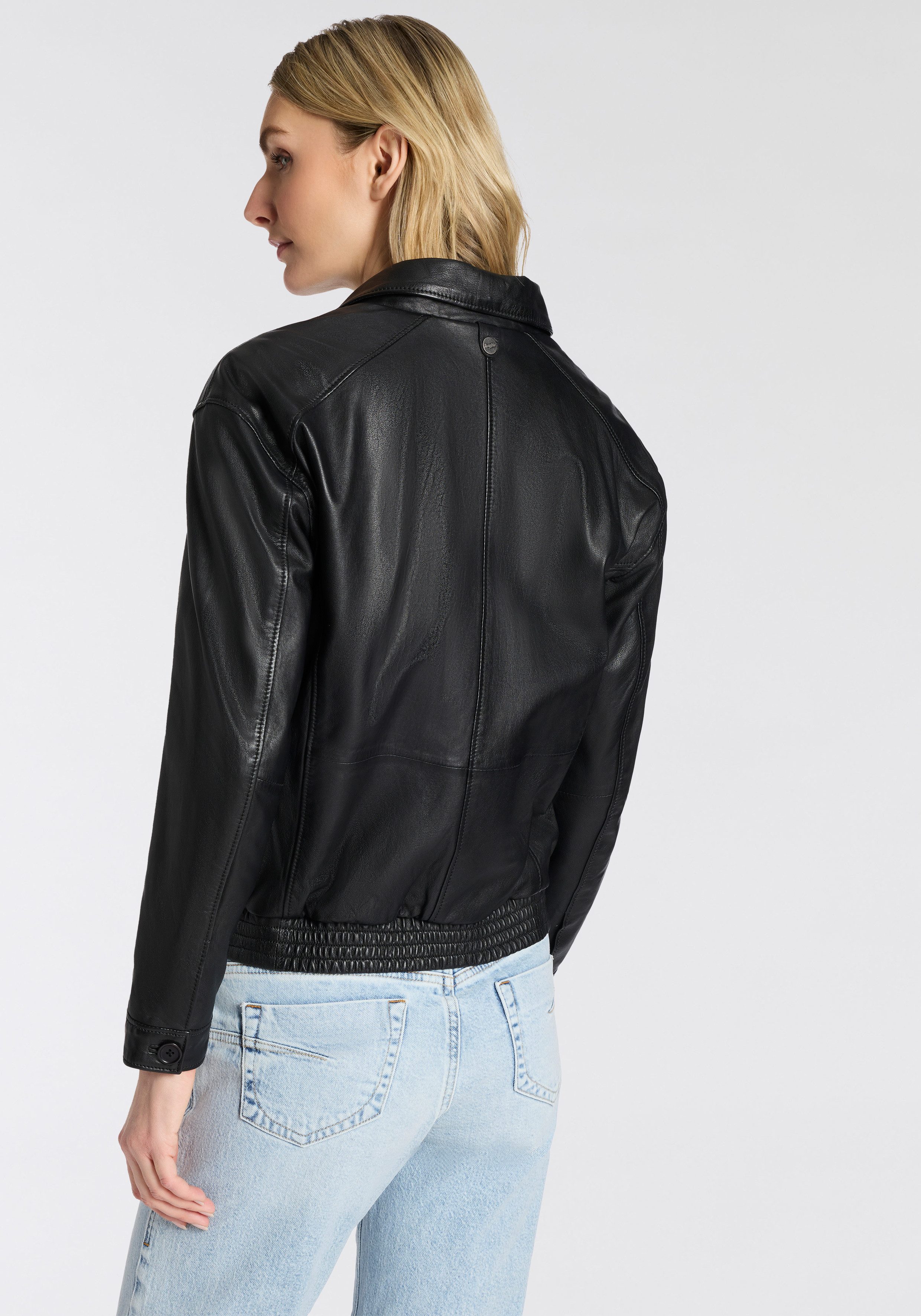 Mauritius Lederjacke MWTylli OS OT Bomberjacke mit Elastikbund günstig online kaufen