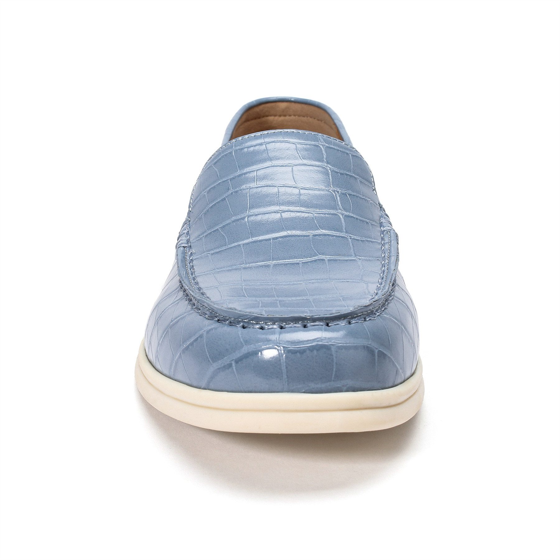 Allthemen Loafer Herren Loafers mit Kroko-Optik Bequeme Slipper für Freizeit & Business